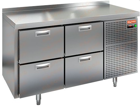 Холодильный стол HICOLD BN 22 BR2 TN, бок, 4 ящика (-2...+10°С)